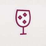 Department graphic panel alcohol department sign is a stemware beverage glass.