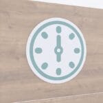 A customer service graphic panel department sign is a clock icon from the iconic collection.