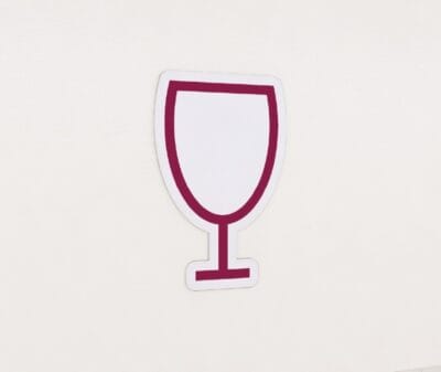 Wine glass icon Graphic Panel for alcohol department wayfinding from the Iconic Collections Cheerful color option