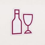 Wine glass and bottle icon from the Iconic Collection's cheerful color option.