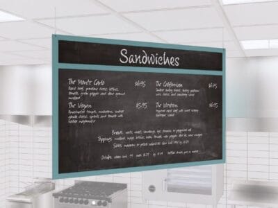 Menu Board Chalkboard from the Iconic Collection in the cheerful color selection.