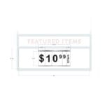 Promo sign overall dimensions are 45" wide and 12.88" tall. The flip pad area dimensions are 25" by 11.61".