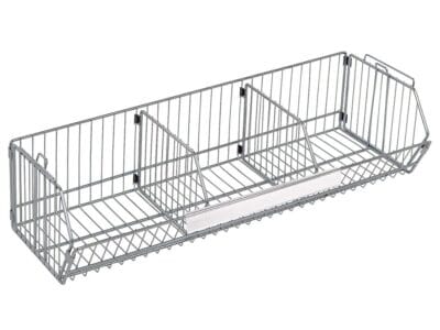 Quantum 36"W x 14"D x 9"H Chrome Modular Wire Stacking Basket