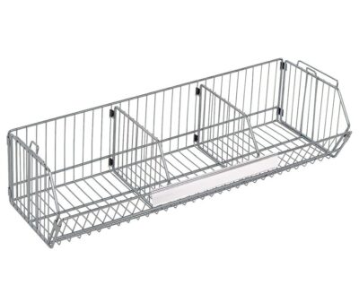 Quantum 36"W x 14"D x 9"H Chrome Modular Wire Stacking Basket