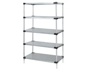 Shop2It Retail - Quantum 42"W x 18"D x 86"H Galvanized 5 -Tier Solid Shelving Starter Kit