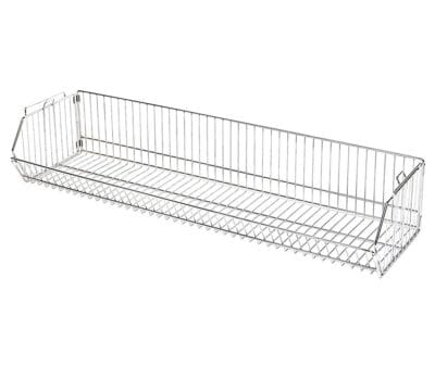 Quantum 48"W x 20"D x 9"H Chrome Modular Wire Stacking Basket