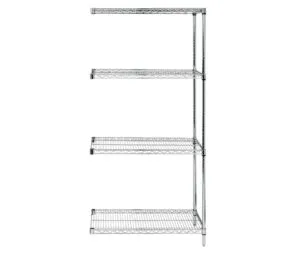 Shop2It Retail - Quantum 42"W x 24"D x 63"H 4 -Tier Stainless Wire Shelving Add-On Kit