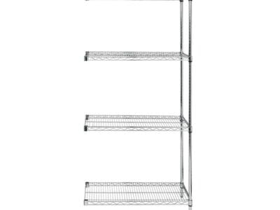 Quantum 72"W x 36"D x 86"H 4 -Tier Stainless Wire Shelving Add-On Kit