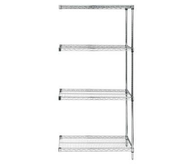Quantum 24"W x 18"D x 63"H 4 -Tier Stainless Wire Shelving Add-On Kit