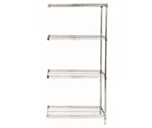 Shop2It Retail - Quantum 24"W x 24"D x 86"H 4 -Tier Chrome Wire Shelving Add-On Kit