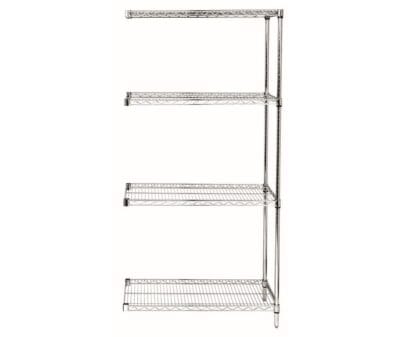 Quantum 54"W x 14"D x 74"H 4 -Tier Chrome Wire Shelving Add-On Kit