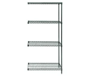 Shop2It Retail - Quantum 24"W x 24"D x 74"H 4 -Tier Green Wire Shelving Add-On Kit