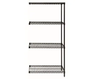 Shop2It Retail - Quantum 30"W x 18"D x 86"H 4 -Tier Black Wire Shelving Add-On Kit