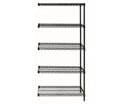 Quantum 24"W x 24"D x 63"H 5 -Tier Black Wire Shelving Add-On Kit