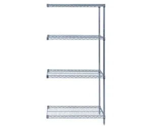 Shop2It Retail - Quantum 48"W x 12"D x 54"H 4 -Tier Gray Wire Shelving Add-On Kit