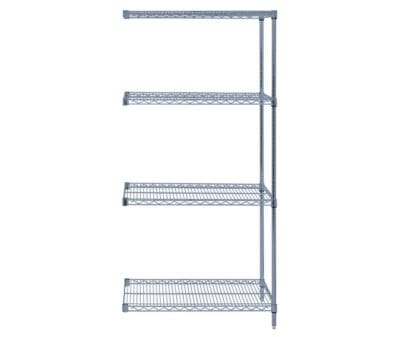 Quantum 60"W x 12"D x 54"H 4 -Tier Gray Wire Shelving Add-On Kit