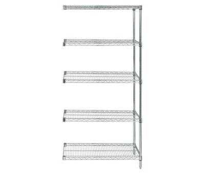 Quantum 42"W x 21"D x 74"H 5 -Tier Stainless Wire Shelving Add-On Kit