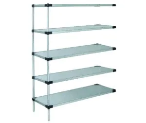 Shop2It Retail - Quantum 48"W x 14"D x 86"H Galvanized 5 -Tier Solid Shelving Add-On Kit