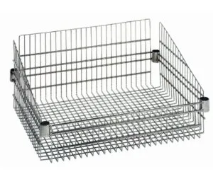 Shop2It Retail - Quantum 18"W x 24"L x 10"H Chrome post mount Basket