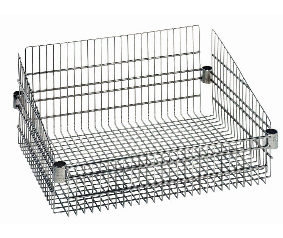 Shop2It Retail - Quantum 18"W x 24"L x 10"H Chrome post mount Basket
