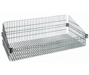 Shop2It Retail - Quantum 18"W x 36"L x 10"H Chrome post mount Basket