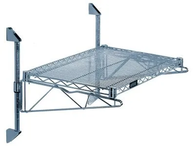 Quantum Chrome Cantilever Single Shelf Post Wall Mount (1) 72"W x 24"D shelf
