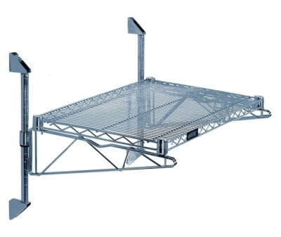 Quantum Chrome Cantilever Single Shelf Post Wall Mount (1) 60"W x 14"D shelf