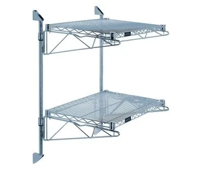 Quantum Gray Cantilever Double Shelf Post Wall Mount (2) 72"W x 21"D shelves