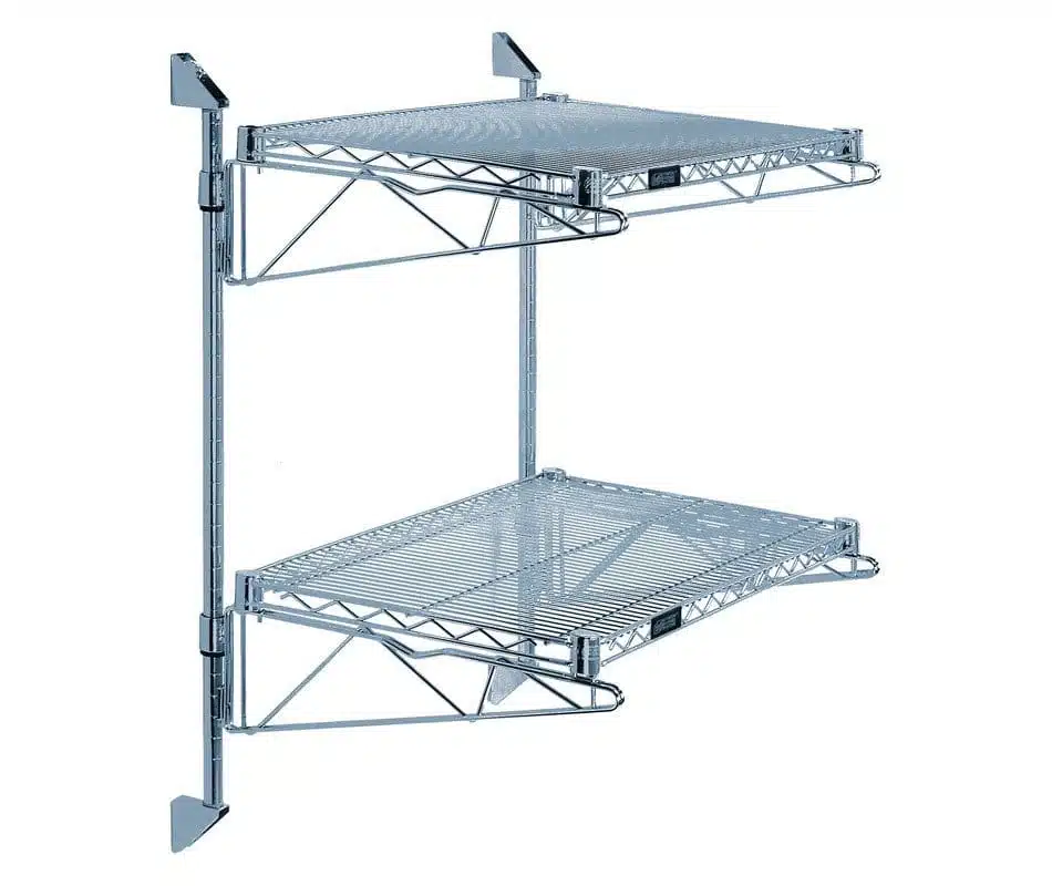 Quantum Gray Cantilever Double Shelf Post Wall Mount (2) 60