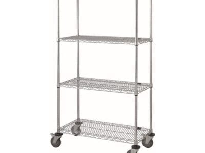 Quantum 60"W x 24"D x 80"H 4 -Tier Chrome Mobile Cart