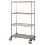 4-Tier Chrome Galvanized Mobile enclosed cart.