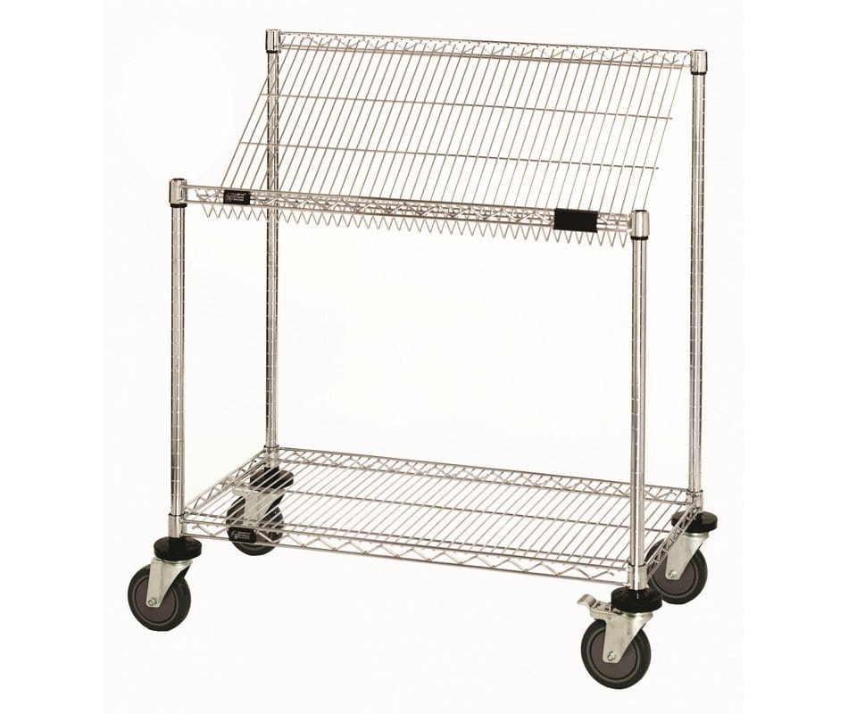 Shop2It Retail - Quantum 36"W x 24"D x 40"H 2 -Tier Chrome Mobile Cart