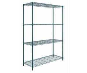 Shop2It Retail - Quantum 48"W x 24"D x 72"H Green 4-tier Convenient Shelving Unit Pack