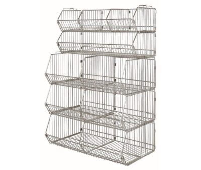 Quantum 36"W x 20"D x 54"H Chrome stationary Stacking Basket System
