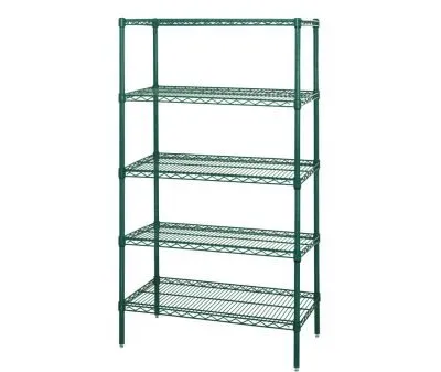 Quantum 24"W x 21"D x 54"H 5 -Tier Green Wire Shelving Starter Kit