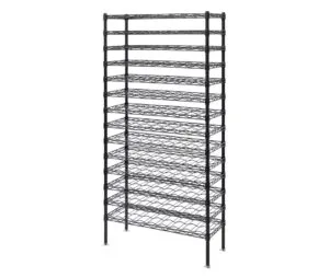 Shop2It Retail - Quantum 36"W x 14"D x 74"H 14 -Tier Black Wine Cradle Shelving Unit