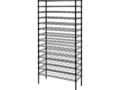 Quantum 36"W x 14"D x 74"H 14 -Tier Black Wine Cradle Shelving Unit