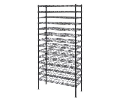 Quantum 36"W x 14"D x 74"H 14 -Tier Black Wine Cradle Shelving Unit