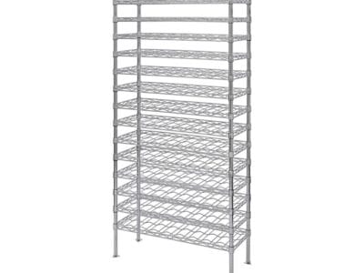 Quantum 36"W x 14"D x 74"H 14 -Tier Chrome Wine Cradle Shelving Unit