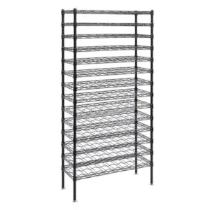 Shop2It Retail - Quantum 48"W x 14"D x 86"H 17 -Tier Black Wine Cradle Shelving Unit