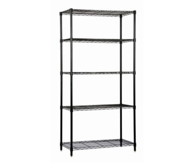 Quantum 42"W x 30"D x 74"H 5 -Tier Black Wire Shelving Starter Kit