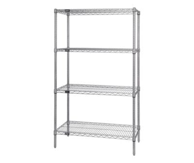 Quantum 72"W x 36"D x 86"H 4 -Tier Stainless Wire Shelving Starter Kit