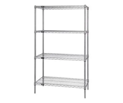 Quantum 24"W x 18"D x 86"H 4 -Tier Chrome Wire Shelving Starter Kit