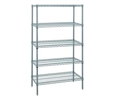 Quantum 48"W x 24"D x 74"H 5 -Tier Gray Wire Shelving Starter Kit