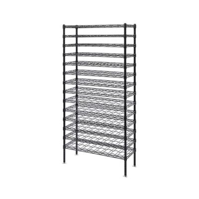 Quantum 48"W x 14"D x 74"H 14 -Tier Black Wine Cradle Shelving Unit