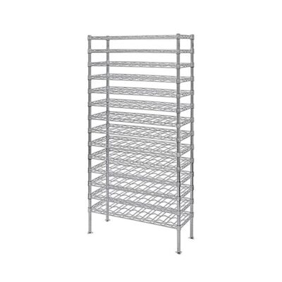Quantum 48"W x 14"D x 74"H 14 -Tier Chrome Wine Cradle Shelving Unit
