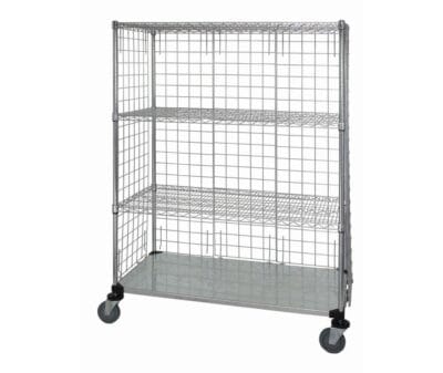 Quantum 48"W x 24"D x 80"H 4 -Tier Wire Enclosed Cart