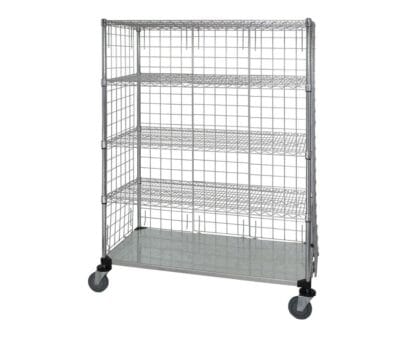 Quantum 60"W x 24"D x 69"H 5 -Tier Wire Enclosed Cart